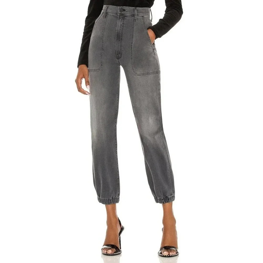 Mother Women’s Plus Size 33 The Wrapper Patch Springy Ankle Jeans v6x